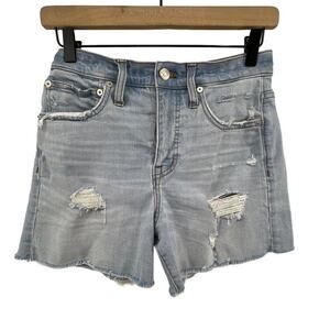 Madewell Size 24 Shorts Light Wash Distressed 4" Inseam Summer Vacation Beach